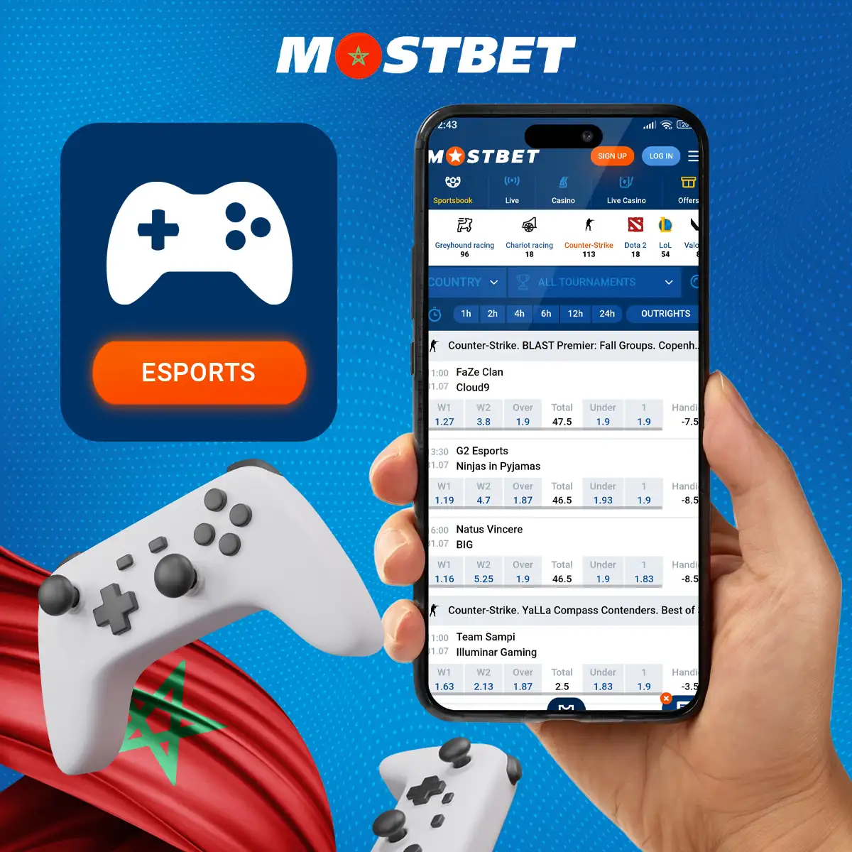 يتيح موقع Mostbet للمستخدمين المغاربة تجربة المراهنة في مجالات الرياضات الإلكترونية.