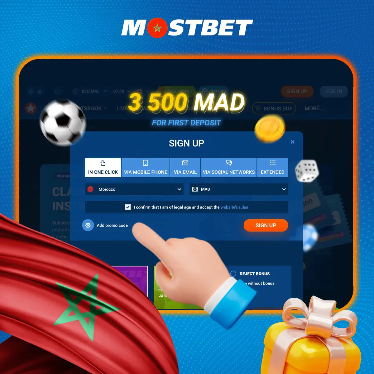 Activez votre code promo Mostbet Maroc et commencez à profiter de vos jeux et paris.