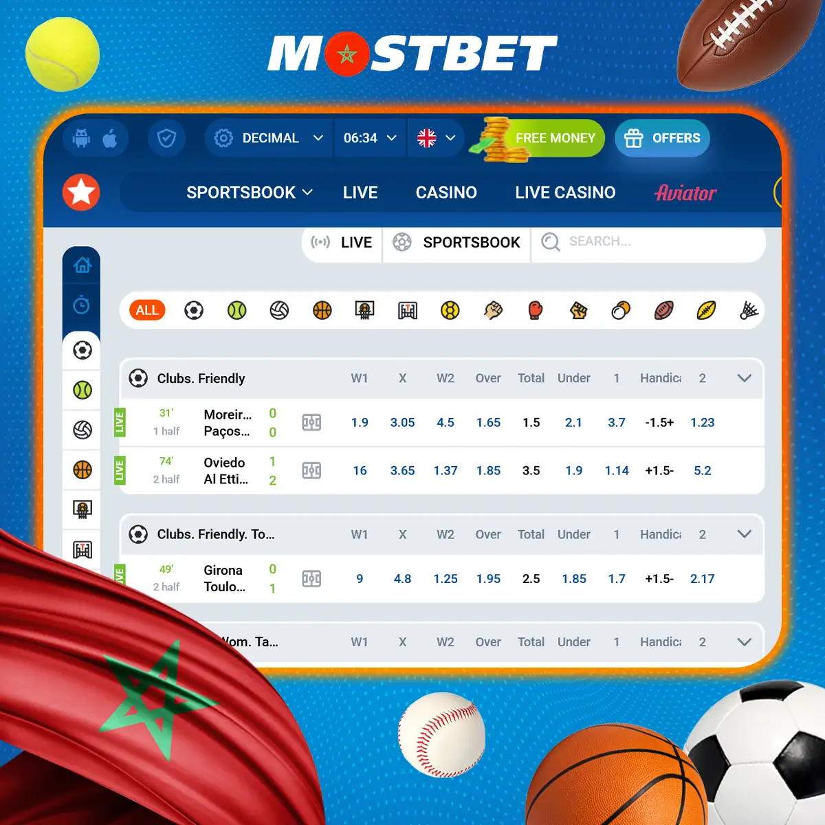 ما هي الرياضات التي يمكن المراهنة عليها في Mostbet في المغرب؟