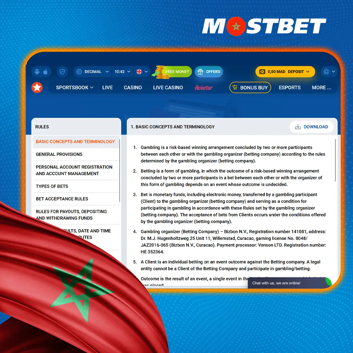نظرة شاملة على القواعد والإرشادات الأساسية على منصة Mostbet